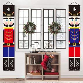 img 2 attached to 🎅 ALLODUCK Set of 2 Nutcracker Christmas Decorations - Life Size Nutcracker Soldier Porch Signs - Xmas Hanging Banners Sign for Outdoor Home Wall Door - Ideal Holiday Party Decoration for Office, Garage, Apartment