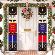 🎅 alloduck set of 2 nutcracker christmas decorations - life size nutcracker soldier porch signs - xmas hanging banners sign for outdoor home wall door - ideal holiday party decoration for office, garage, apartment logo
