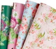 🎁 ruspepa floral wrapping paper roll - ideal for wedding, birthday, mothers day, congrats - pack of 8 folded sheets - 19.65 x 27.5 inches logo