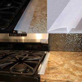 img 1 attached to Seamlessly Seal Your Kitchen Gaps with Silicone Gap Covers (2 Pack) - Stove Counter Fillers to Enhance Space Efficiency, Semi Clear & Food-Grade (21 Inches)
