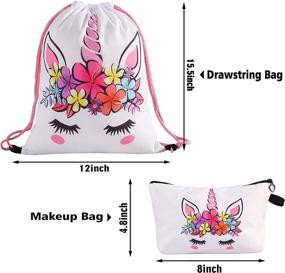 img 3 attached to 🦄 Inspirational Unicorn Drawstring Backpacks for Girls' Kids' Gifts