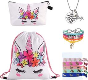 img 4 attached to 🦄 Inspirational Unicorn Drawstring Backpacks for Girls' Kids' Gifts