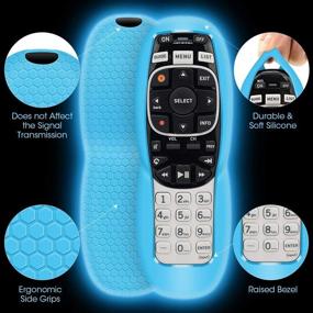 img 2 attached to Unbreakable Silicone Sleeve for DirecTV RC73 Remote Control - Protective Case, Shockproof Remote Controller Skin Replacement - Compatible with DirecTV RC70, RC70H, RC71, RC71H, RC72, RC73B (Glow Blue)