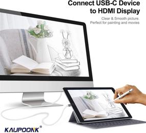img 1 attached to KAUPOONK USB C to HDMI Cable Adapter - Supports 4k@30Hz, Thunderbolt 3 Dual Display Compatible with Samsung Galaxy S8 S9 S10 S20 Note9 MacBook iMac Chromebook Media
