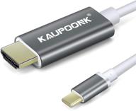 kaupoonk usb c to hdmi cable adapter - supports 4k@30hz, thunderbolt 3 dual display compatible with samsung galaxy s8 s9 s10 s20 note9 macbook imac chromebook media logo