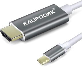 img 4 attached to KAUPOONK USB C to HDMI Cable Adapter - Supports 4k@30Hz, Thunderbolt 3 Dual Display Compatible with Samsung Galaxy S8 S9 S10 S20 Note9 MacBook iMac Chromebook Media