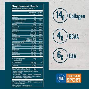 img 3 attached to 🍊 Восстановительный напиток Vital Performance: мощный посттренировочный набор по 12 штук с EAA, BCAA, коллагеном, с малым содержанием сахара - Цитрусовые фрукты - сертифицировано NSF for Sport.