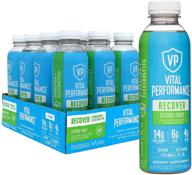 🍊 vital performance recover drink: powerful post-workout 12-pack with eaa, bcaa, collagen, low-sugar - citrus fruits - nsf for sport certified logo