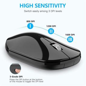 img 1 attached to 🖱️ OMOTON Bluetooth Mouse for iPad 8th/ Air 4 and Phone - Ultra-Thin Wireless Mouse (Black)