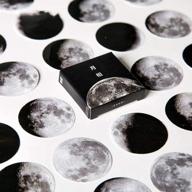 🌙 mini size diy moon phase stickers for laptop, scrapbook, suitcase & notebooks - doraking decals with repeat designs, 45pcs/box (dimension less than 1.73'') logo