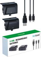 🎮 yccteam battery pack for xbox one rechargeable - 2pcs 1200mah batteries for xbox one/s/x/elite controller - charger and upgrade integrated rechargeable battery logo