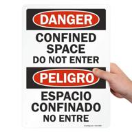 smartsign s 0706 pl 14 danger confined plastic logo