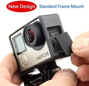 img 1 attached to 📷 Черный каркас для крепления для камеры GoPro Hero 3 3+ 4 - Полностью доступные слоты, в комплекте с основной пряжкой и длинным винтом-болтом.