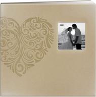 pioneer photo albums mb-10ew: 📚 elegant heart design leatherette wedding memory book logo
