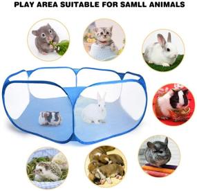 img 2 attached to Casifor Guinea Pig & Rabbit Cage - Indoor Mat Playpen for Small Animals - Easy to Clean Exercise Yard Fence - Portable Tent for Hamsters, Chinchillas, Hedgehog, Puppy, Cats