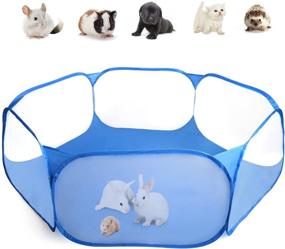 img 4 attached to Casifor Guinea Pig & Rabbit Cage - Indoor Mat Playpen for Small Animals - Easy to Clean Exercise Yard Fence - Portable Tent for Hamsters, Chinchillas, Hedgehog, Puppy, Cats