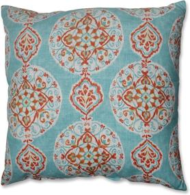 img 3 attached to 🔵 Pillow Perfect Mirage Medallion Floor Pillow: Stunning Blue and Orange Design with a Size of 24.5-Inch