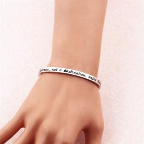 img 3 attached to 🌟 MYOSPARK Inspiring Cuff Bangle - Life's a Journey, Not a Destination, Embrace the Moments Bracelet - Friendship Jewelry