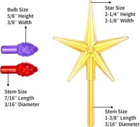 img 3 attached to Honoson 300-Piece Christmas Light Bulbs Set for Ceramic Christmas Tree - Medium Twist 🎄 Plastic Bulbs in Multi-color Flame Shape - Including 3 Tree Topper Stars for Festive Decorations