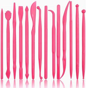 img 4 attached to 🎨 BronaGrand Set of 14 Mini Plastic Crafts Clay Modeling Tool - Perfect for Shaping and Sculpting (Pink)