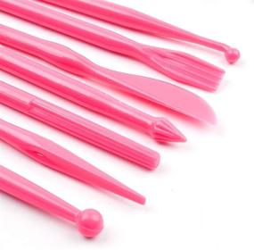 img 1 attached to 🎨 BronaGrand Set of 14 Mini Plastic Crafts Clay Modeling Tool - Perfect for Shaping and Sculpting (Pink)