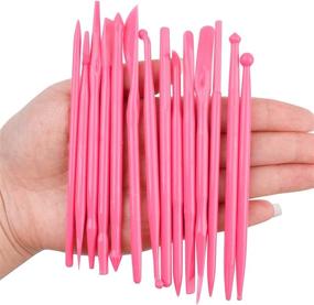 img 2 attached to 🎨 BronaGrand Set of 14 Mini Plastic Crafts Clay Modeling Tool - Perfect for Shaping and Sculpting (Pink)