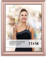 🌹 langdon house 11x14 rose gold picture frame: contemporary glam photo frame for wall mount and table top décor from celebration collection логотип