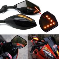 🔼 оптимизированные led-задние зеркала с поворотниками для мотоциклов honda suzuki racing bikes и sport bikes логотип