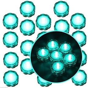 img 4 attached to 🕯️ Pack of 20 Turquoise Submersible Waterproof Underwater Battery LED Tea Light Candles for Weddings by Moondon