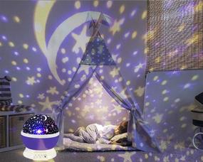 img 1 attached to 🌟 Starry Nightlight Projector Lamp for 3-12 Year Old Girls - Bedroom Toys for Girls and Boys, Best Gifts for Age 3-10 Year Old Boys and Girls - Christmas Stocking Stuffers in Purple