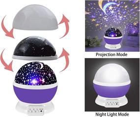 img 2 attached to 🌟 Starry Nightlight Projector Lamp for 3-12 Year Old Girls - Bedroom Toys for Girls and Boys, Best Gifts for Age 3-10 Year Old Boys and Girls - Christmas Stocking Stuffers in Purple