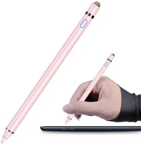 img 4 attached to 🖊️ Enhance Your iPad Experience with the Homagical Active Stylus Pen – Rechargeable and Compatible with Apple iPad, Ideal for Touch Screens, Fine Point 1.5mm Capacitive iPad Pen Tablet. Includes Pen Bag and Anti-friction Glove