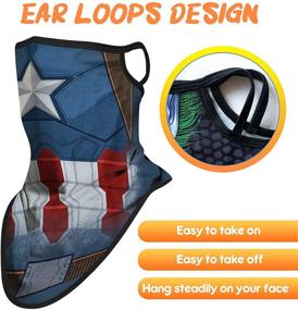 img 3 attached to 🧣 Venswell Kids Neck Gaiter Mask with Ear Loops: Reusable Bandana Face Cover for Boys, Girls, and Youth at School and Sports