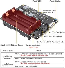 img 2 attached to 🔋 Geekworm T208 6-Cell 18650 UPS: Efficient Power Management Expansion Board with AC Power Loss Detection & Safe Shutdown for Jetson Nano - Max 5.1V 8A Output