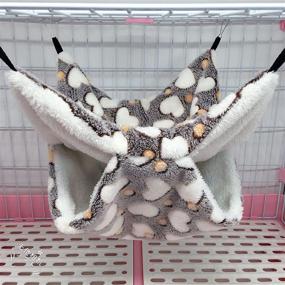 img 1 attached to 🐾 Cozy Double-Layer Small Pet Hammock: Warm Fleece Hanging Bed for Sugar Glider, Chinchilla, and More!