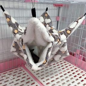 img 2 attached to 🐾 Cozy Double-Layer Small Pet Hammock: Warm Fleece Hanging Bed for Sugar Glider, Chinchilla, and More!