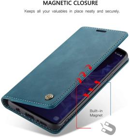 img 1 attached to 💼 Stylish Samsung Galaxy S9+ Plus Wallet Case Cover with Magnetic Stand and Card Slots - Blue