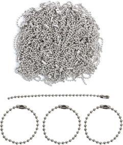 img 4 attached to 💎 200 Pcs Hapy Shop 100mm Long Bead Connector Clasp Ball Chain Keychain Tag Key Rings - Adjustable Antiqued Metal Bead Steel Chain (2.4mm Diameter)