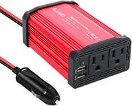 300w автомобильный инвертор напряжения dc 12v на 110v ac: двойные порты usb, красный логотип