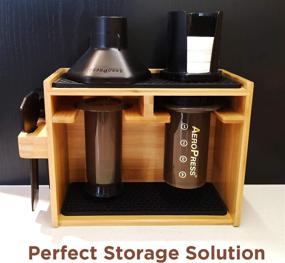 img 2 attached to ☕ HEXNUB – AeroPress Organizer: Compact Caddy Station for Coffee Maker, Filters, Cups & Accessories - Keeps Area Clean & Tidy (Black)