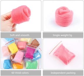 img 2 attached to 🧶 Wool Roving Needle Felting Starter Kit with Tools and Mat - PP OPOUNT 60 Colors DIY Needle Felting Set