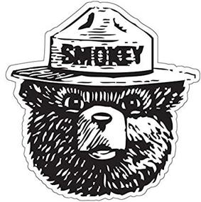 img 2 attached to Наклейка StickyChimp Smokey Bear Firefighting WILDFIRE, 4x4 дюйма, черная