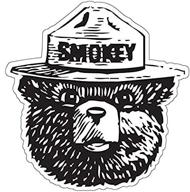 наклейка stickychimp smokey bear firefighting wildfire, 4x4 дюйма, черная логотип