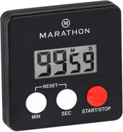 ⏱️ marathon digital kitchen timer - big digits, loud alarm, magnetic back with clip and stand-black, batteries included logo