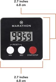 img 2 attached to ⏱️ MARATHON Digital Kitchen Timer - Big Digits, Loud Alarm, Magnetic Back with Clip and Stand-Black, Batteries Included