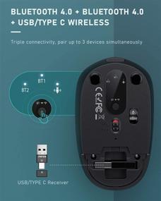 img 2 attached to 🖱️ Беспроводная мышь Seenda Bluetooth - Перезаряжаемая беспроводная мышь (Bluetooth 4.0+Bluetooth 4.0+USB/Type C для универсального использования) Совместима с iPad iPhone Mac OS Android Windows - Черный