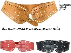 img 3 attached to Womens Leather Elastic Corset Buckle