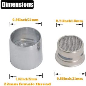 img 3 attached to 🚰 Polished Chrome 4-Pack Kitchen Faucet Aerator with Brass Housing (22mm/0.87 Inch Female Threaded) and Bonus Plumber's Tape