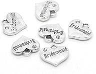 💎 pepperlonely 20pc antiqued silver rhinestone bridesmaid heart charm pendant: 16x14mm (5/8 inchx1/2 inch) logo