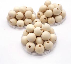 img 3 attached to 🔘 Aqueens 100pcs 18mm Natural Round Wooden Loose Beads - DIY Unfinished Wood Beads for Bulk Craft Making and Spacer Beads